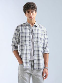 Flying Machine - Grey Checks Regular Shirt