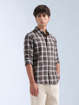 Flying Machine - Brown Checks Regular Shirt