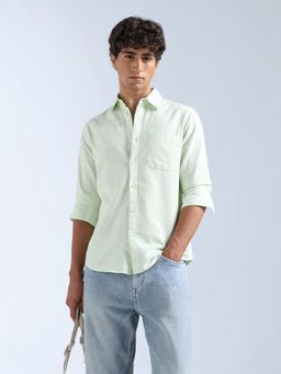 Flying Machine - Green Stripes Regular Shirt