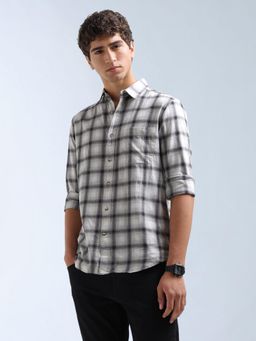 Flying Machine - Grey Checks Regular Shirt