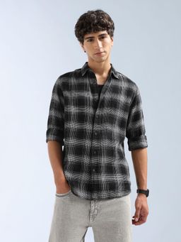 Flying Machine - Black Checks Regular Shirt