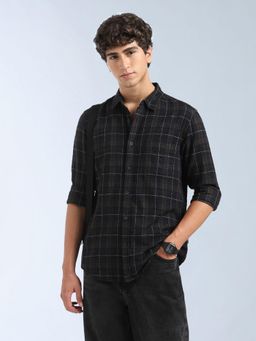 Flying Machine - Black Checks Regular Shirt