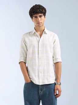 Flying Machine - White Checks Regular Shirt