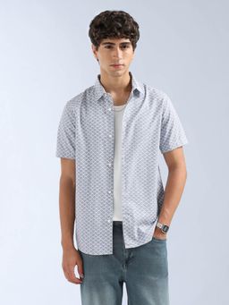 Flying Machine - Blue Printed Regular Shirt