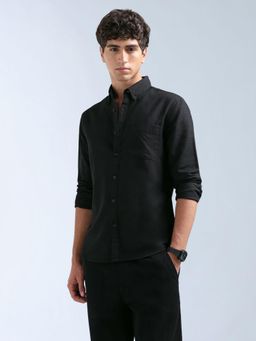 Flying Machine - Black Solid Regular Shirt