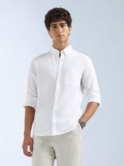 Flying Machine - White Solid Regular Shirt