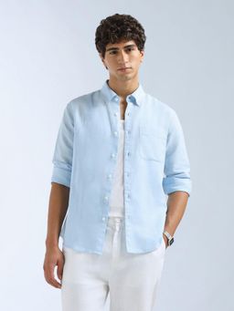 Flying Machine - Blue Solid Regular Shirt