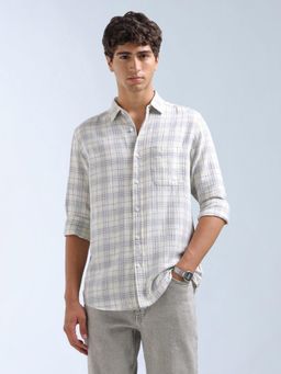 Flying Machine - White Checks Regular Shirt