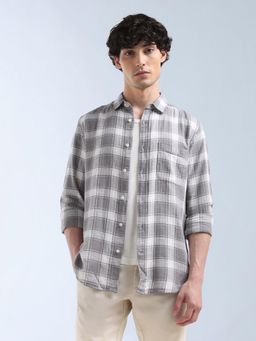 Flying Machine - Grey Checks Regular Shirt