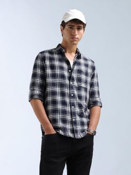 Flying Machine - Blue Checks Regular Shirt