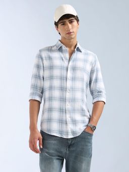 Flying Machine - Blue Checks Regular Shirt