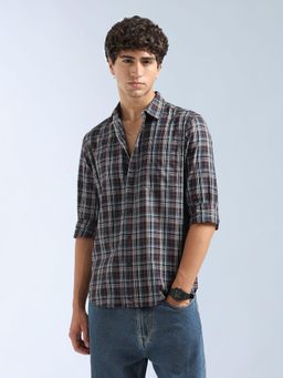 Flying Machine - Brown Checks Regular Shirt