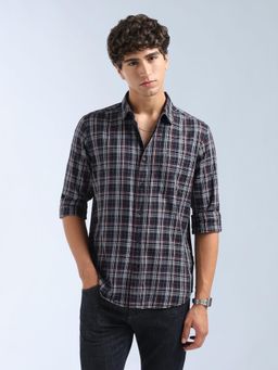Flying Machine - Black Checks Regular Shirt