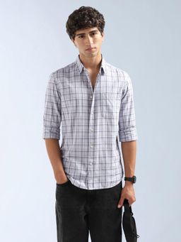 Flying Machine - Purple Checks Regular Shirt