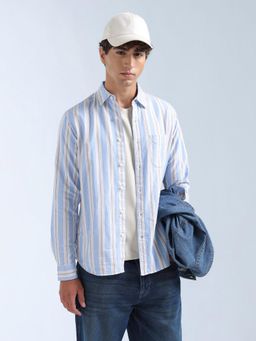 Flying Machine - Blue Stripes Regular Shirt