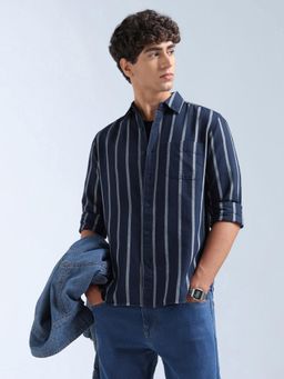 Flying Machine - Blue Stripes Regular Shirt