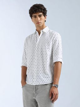 Flying Machine - White Printed Regular Shirt