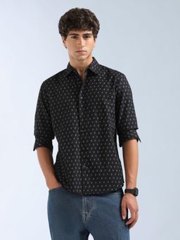 Flying Machine - Black Printed Regular Shirt