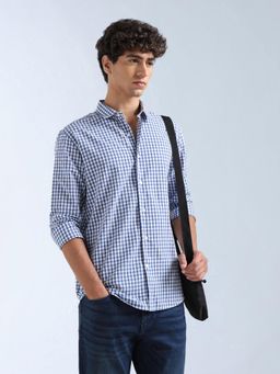 Flying Machine - Blue Checks Regular Shirt