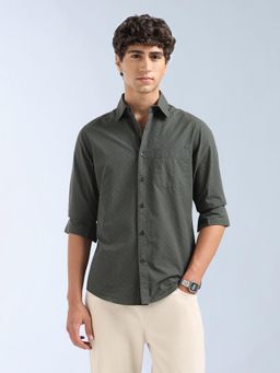 Flying Machine - Brown Printed Regular Shirt