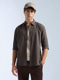 Flying Machine - Brown Printed Regular Shirt