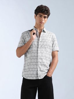 Flying Machine - Grey Printed Regular Shirt