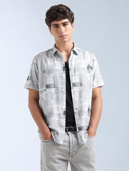 Flying Machine - Grey Printed Regular Shirt