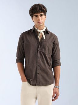 Flying Machine - Brown Printed Regular Shirt