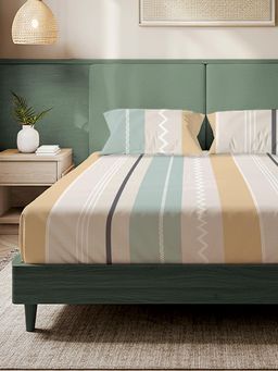 Urban Space - River Bands Microfiber 200 TC Bedsheet with Pillow covers