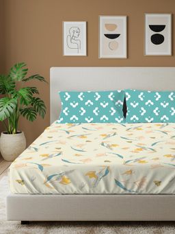 Urban Space - Sprinkle Buttercream Cotton Bedsheet with 2 Pillow Covers