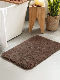 Nautica - Ultra Soft Fluffy Anti Slip Bath Mat -1pc Solid-brown