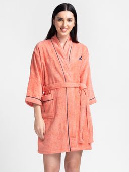 Nautica - Luxurious Ultra Soft Bath Robe -1pc Solid-coral
