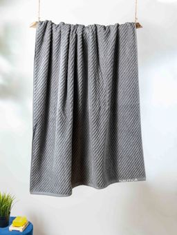 Nautica - Fluffy Zero Twist 100% Cotton Towel -1Pc Bath Towel Solid-Steel Grey