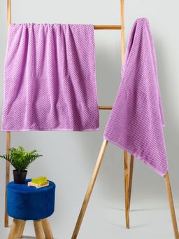 Nautica - Fluffy Zero Twist 100% Cotton Towel -2Pc Bath Towel Ogel-Purple
