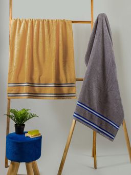 Nautica - Super Soft Zero Twist 100% Cotton Towel -2Pc Bath Towel Solid-Beige, Grey