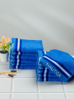 Nautica - Super Soft Zero Twist 100% Cotton Towel -12Pc Face Towel Jaws-Royal Blue