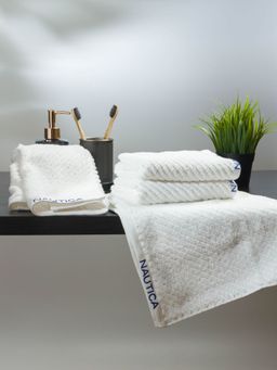 Nautica - Fluffy Zero Twist 100% Cotton Towel -4Pc Hand Towel Solid-White