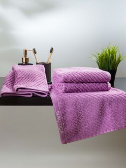 Nautica - Fluffy Zero Twist 100% Cotton Towel -4Pc Hand Towel Solid-Purple