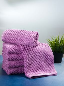 Nautica - Fluffy Zero Twist 100% Cotton Towel -6Pc Hand Towel Solid-Purple