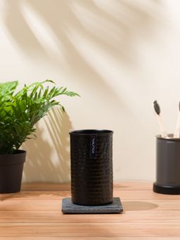 Nautica - Elegant Stainless Steel Bath Accessories Set -1Pc Hammered-Matte Black