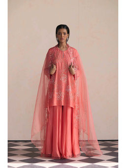 One Not Two - Peach Embroidered Dupatta