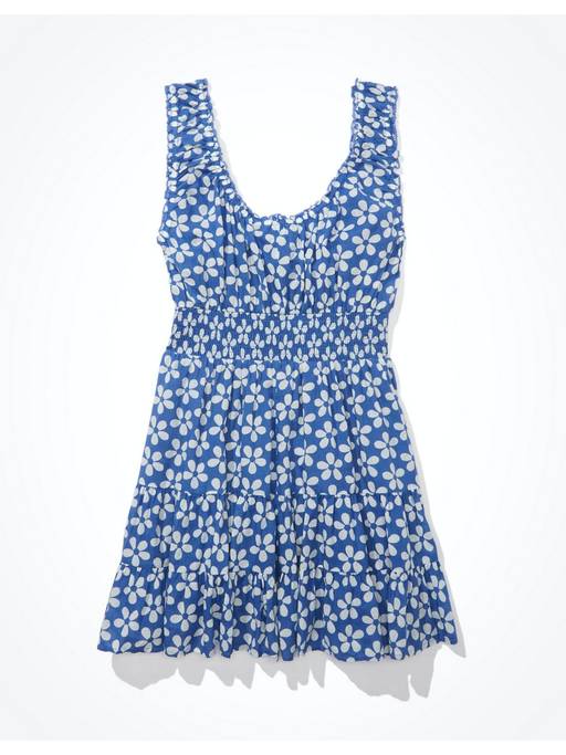 american eagle blue and white floral dress Buy Women Smocked Waist Tank Mini Online Mini dress