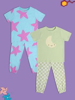 MINI KLUB - Girls Blue Green Top and Joggers (Set of 4)