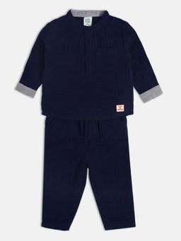 MINI KLUB - Boys Navy Blue Shirt and Pants (Set of 2)