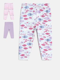 MINI KLUB - Girls Multi-Color Leggings (Pack of 3)