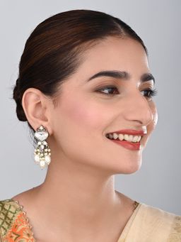Anvik - Gold Plated Kundan and Pearl Drop Earrings