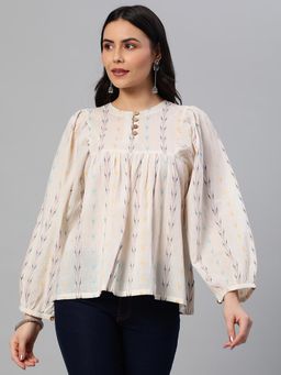 Kami Kubi - White Printed Top