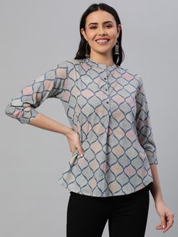 Kami Kubi - Blue Printed Top