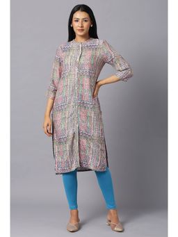 W - Lavender Printed Kurta