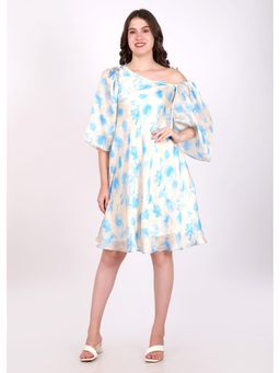 Seona Couture - Blue Breeze Off Shoulder Dress - Ivory